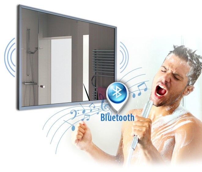 Lustro z głośnikami audio alu 001 + Bluetooth - Zdjęcie 2