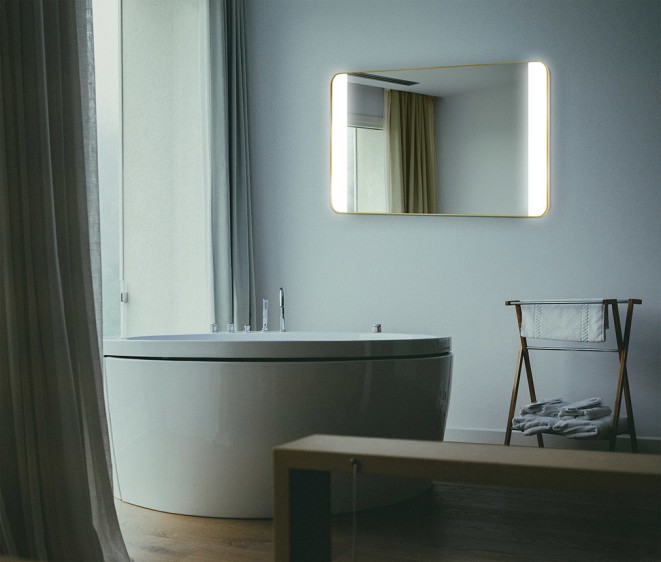 Lustro LED Sabina Inox Gold - Zdjęcie 4