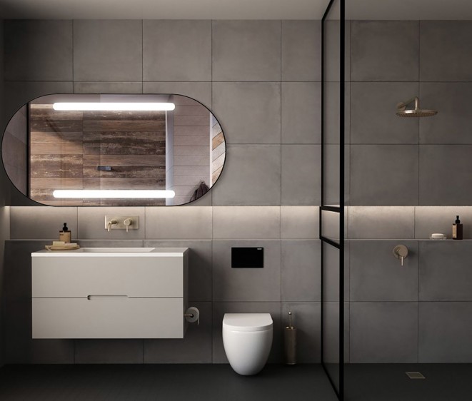 Lustro LED Bruna Inox Black - Zdjęcie 3