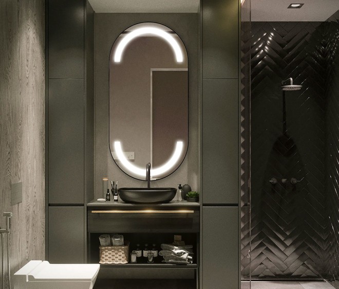 Lustro LED Alberta Inox Black - Zdjęcie 4