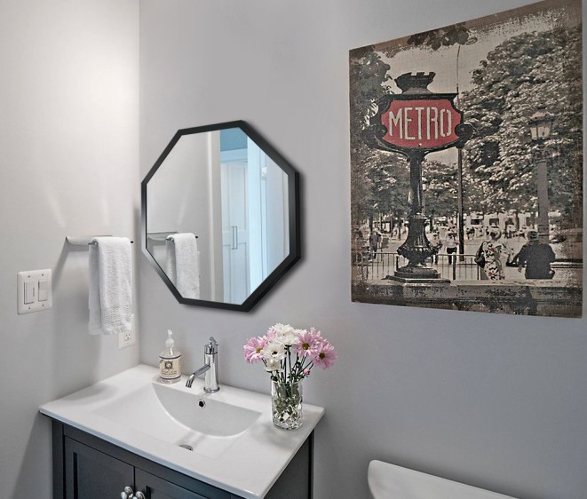 Lustro w aluminiowej ramie Octagon Alu Black - Zdjęcie 3