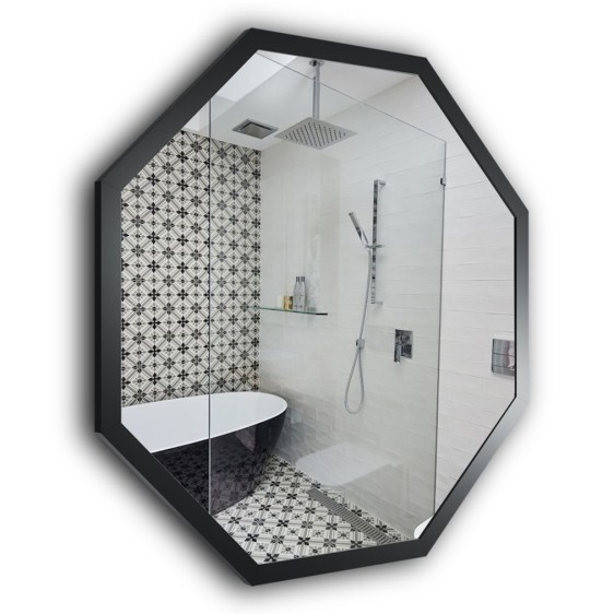 Lustro w aluminiowej ramie Octagon Alu Black - Zdjęcie 2