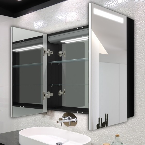 Szafka lustrzana Benedetto Black - Zdjęcie 7