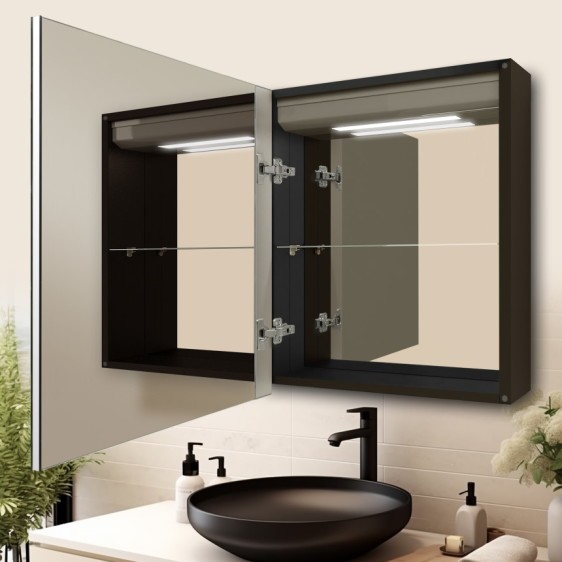 Szafka lustrzana Mario Black - Zdjęcie 7