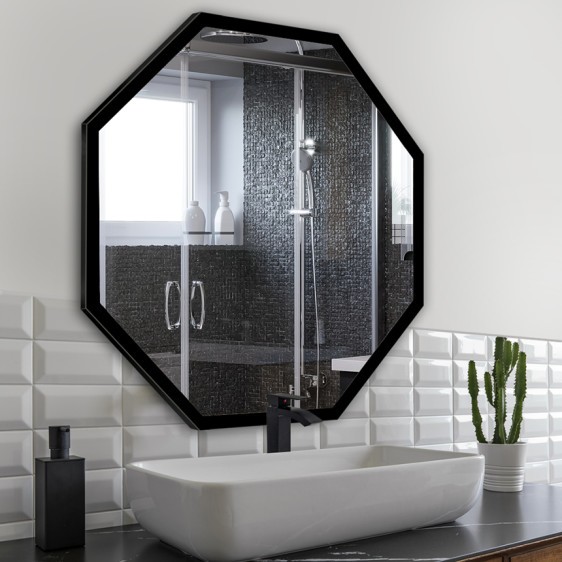 Lustro w aluminiowej ramie Octagon Alu Black - Zdjęcie 6